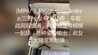 [MP4/ 3.36G]&nbsp;&nbsp;三男一女4P名场面，车轮战洞洞插满，骑乘操逼两根屌一起舔，各种姿势输出，此女太骚非常耐操